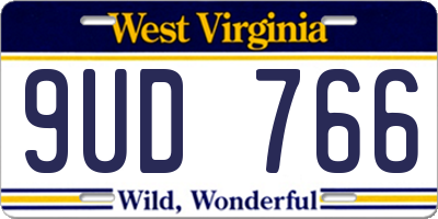 WV license plate 9UD766