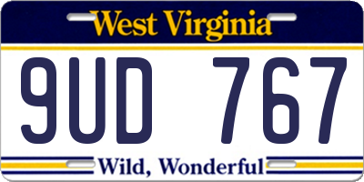 WV license plate 9UD767