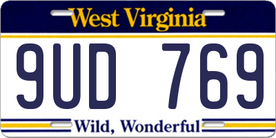 WV license plate 9UD769