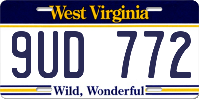 WV license plate 9UD772