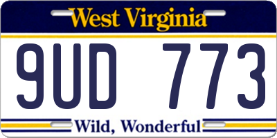 WV license plate 9UD773