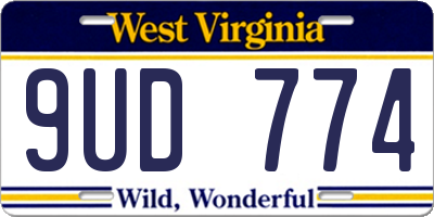 WV license plate 9UD774