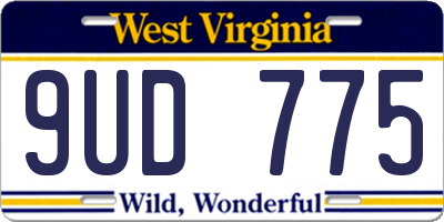 WV license plate 9UD775