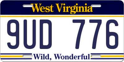 WV license plate 9UD776