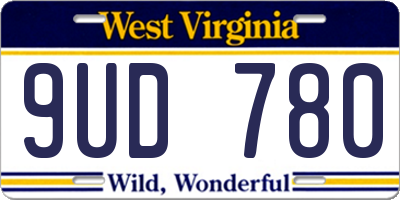 WV license plate 9UD780