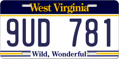 WV license plate 9UD781