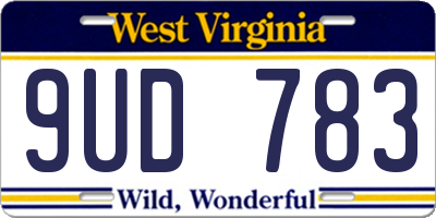 WV license plate 9UD783