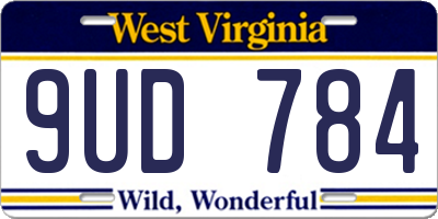 WV license plate 9UD784