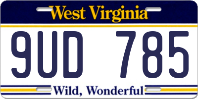 WV license plate 9UD785