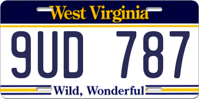 WV license plate 9UD787