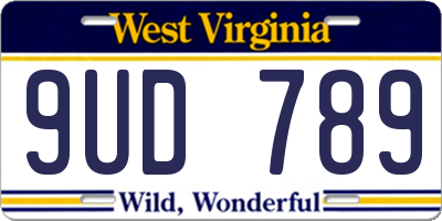 WV license plate 9UD789