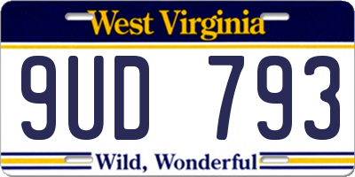 WV license plate 9UD793