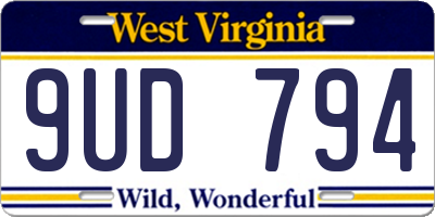 WV license plate 9UD794