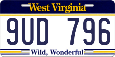 WV license plate 9UD796