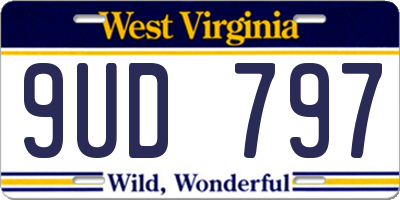WV license plate 9UD797