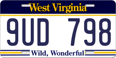 WV license plate 9UD798