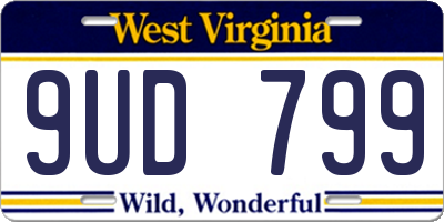 WV license plate 9UD799