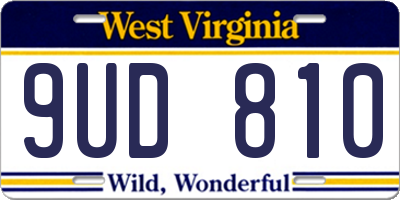 WV license plate 9UD810