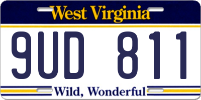 WV license plate 9UD811