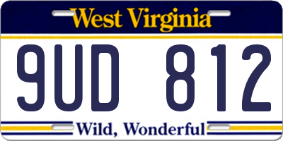 WV license plate 9UD812
