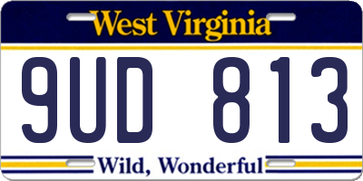 WV license plate 9UD813