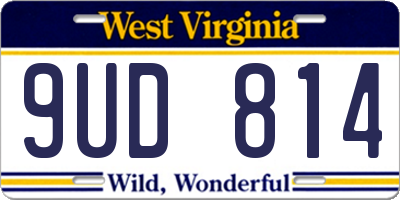 WV license plate 9UD814