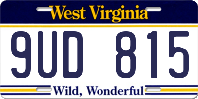 WV license plate 9UD815