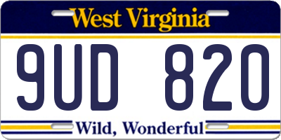 WV license plate 9UD820