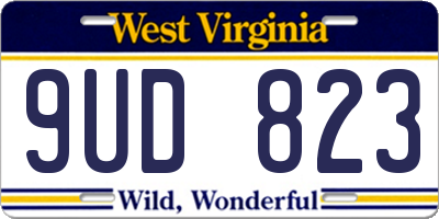 WV license plate 9UD823