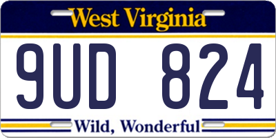 WV license plate 9UD824