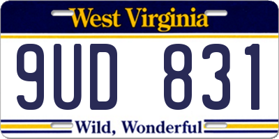 WV license plate 9UD831