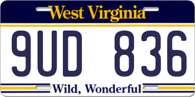 WV license plate 9UD836