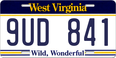 WV license plate 9UD841