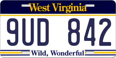 WV license plate 9UD842