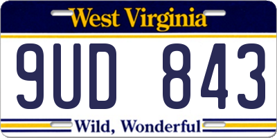 WV license plate 9UD843