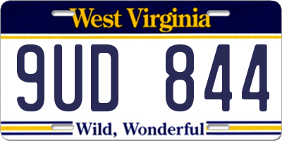 WV license plate 9UD844