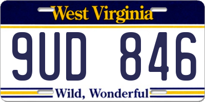 WV license plate 9UD846