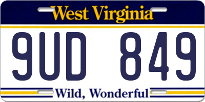 WV license plate 9UD849