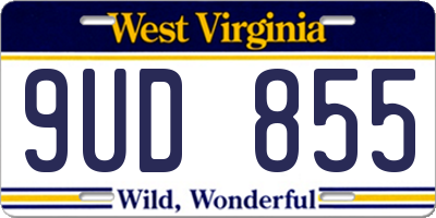 WV license plate 9UD855