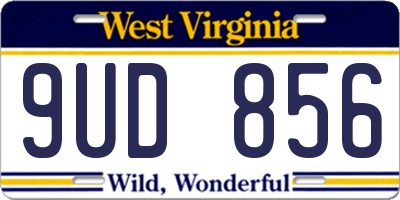 WV license plate 9UD856