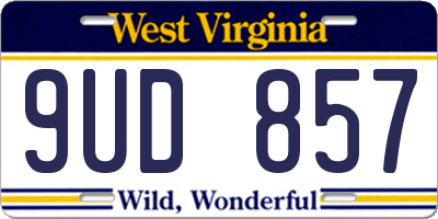 WV license plate 9UD857