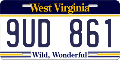 WV license plate 9UD861