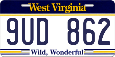 WV license plate 9UD862
