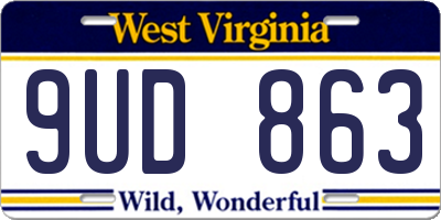 WV license plate 9UD863