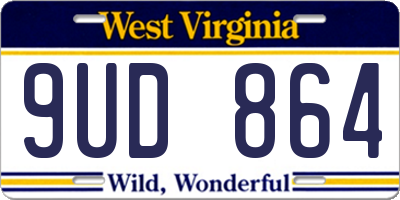 WV license plate 9UD864
