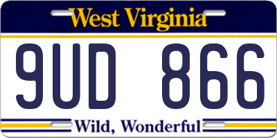 WV license plate 9UD866