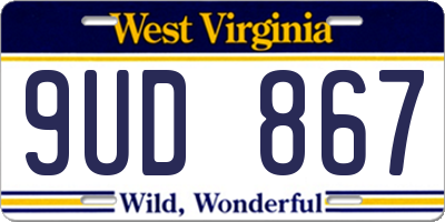 WV license plate 9UD867