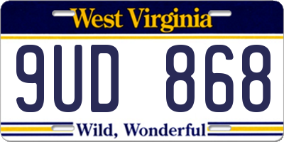 WV license plate 9UD868