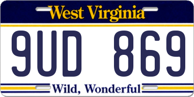 WV license plate 9UD869