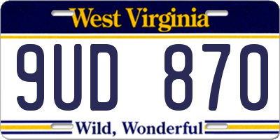 WV license plate 9UD870